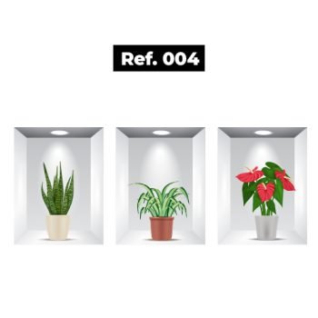 Stickers de plantas artificiales con plantas y flores coloridas