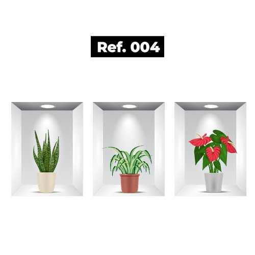 Stickers de plantas artificiales con plantas y flores coloridas