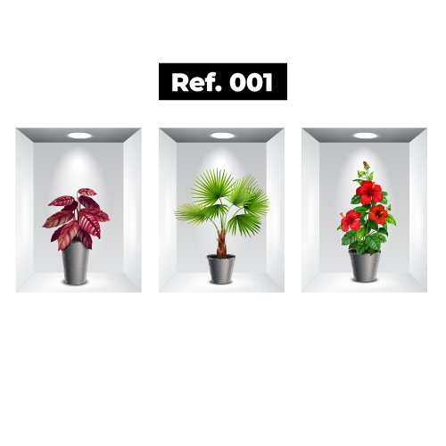 Stickers de plantas artificiales con flores