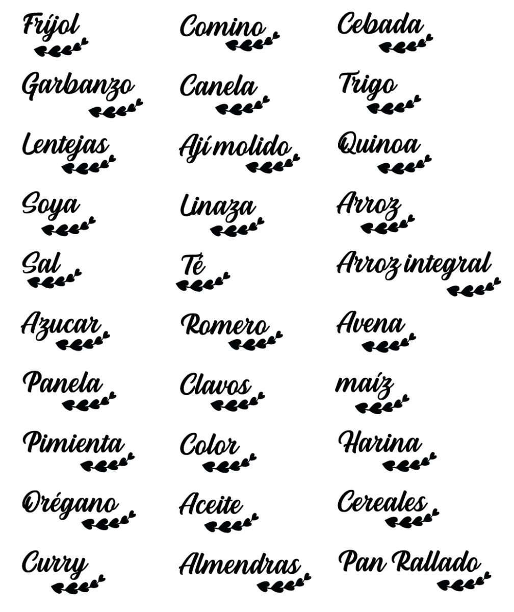 Sticker Para Frascos de Cocina - Imagen 2