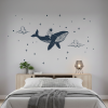 vinilo decorativo ballena espacial, decoración de hab itaciones, sticker para pared, adhesivos decorativos de ballenas, pegatinas marinas